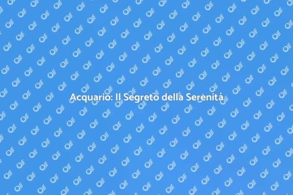 Rilassati con un Acquario in Casa