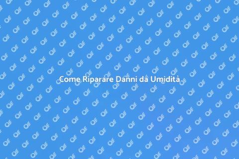 Riparare Danni da Pioggia e Umidità