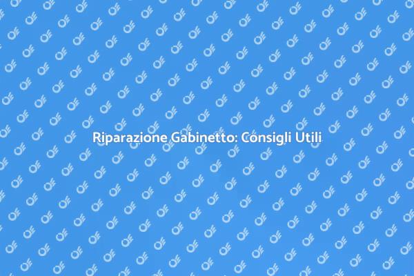 Riparazione Gabinetto: Importanza e Soluzioni