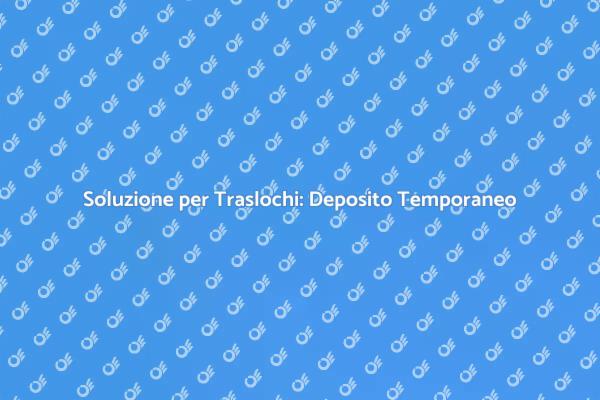 Traslochi Facili con Deposito Temporaneo