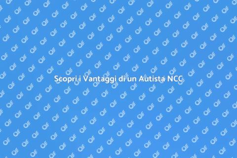 Autista NCC: Trasporti senza Stress