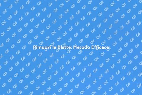 Controllo Blatte: Soluzione Efficace