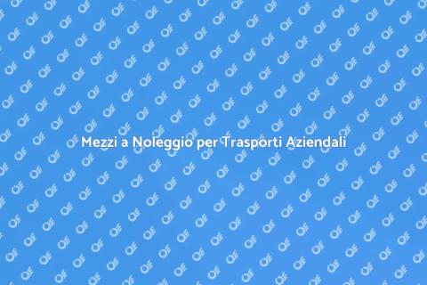 Affitto Mezzi per Trasporti Commerciali