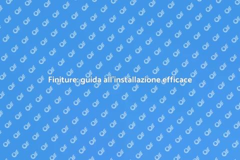 Installare finiture per valorizzare spazi