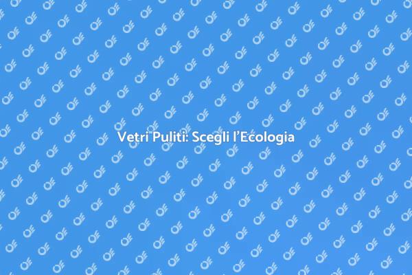 Rendi i Tuoi Vetri Brillanti e Sostenibili