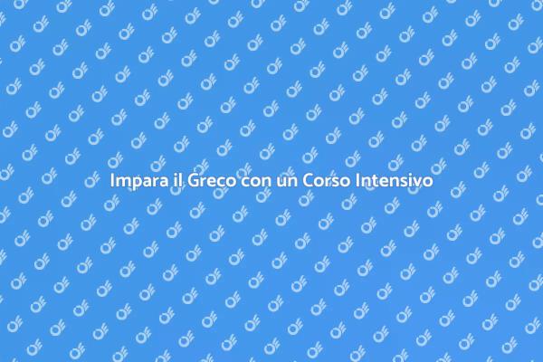 Corso di Greco: Impara e Scopri