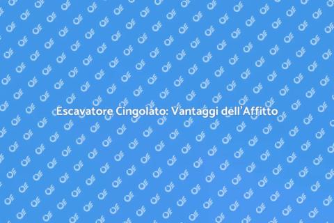 Affitto Escavatore Cingolato Ideale