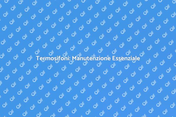 Manutenzione Efficace dei Termosifoni