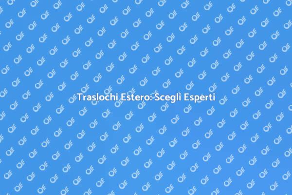 Traslochi Internazionali: Scegli Esperti