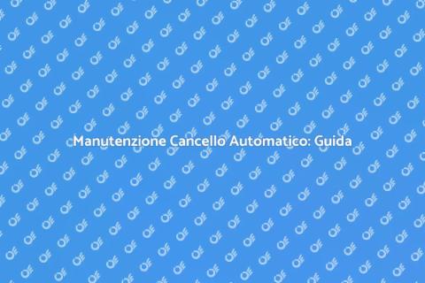 Manutenzione Centralina Cancello Automatico