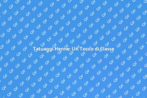 Tatuaggi Henne per Ricevimenti Eleganti