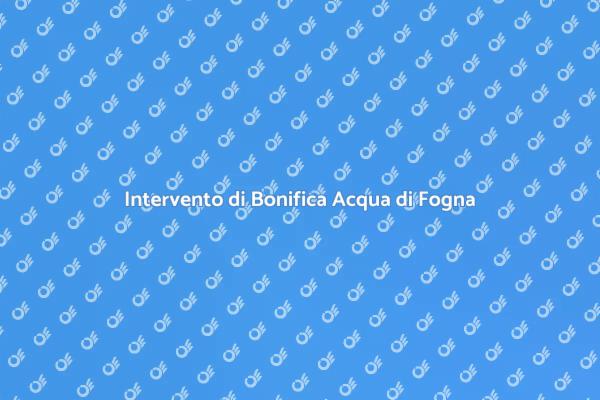 Sicurezza in Casa: Bonifica Acqua di Fogna