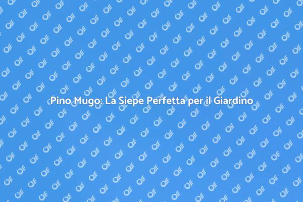Pino Mugo: Verde e Funzionalità nel Giardino