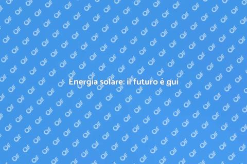 Impianto di energia solare sostenibile