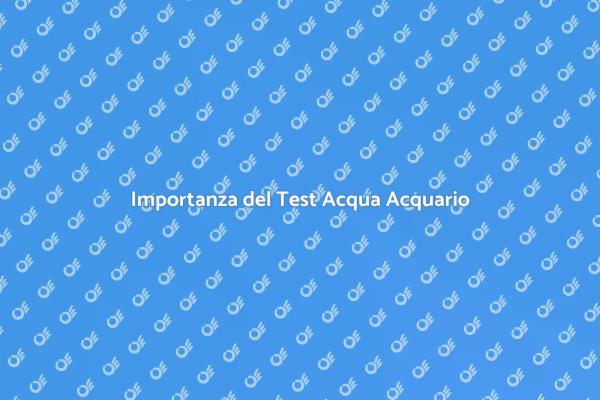 Analisi dell'Acqua per Pesci Tropicali
