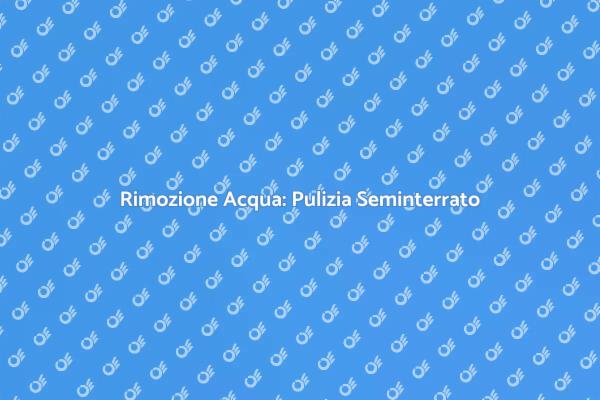 Come Pulire un Seminterrato Allagato