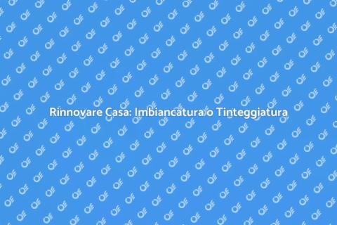 Imbiancatura o Tinteggiatura Esterno