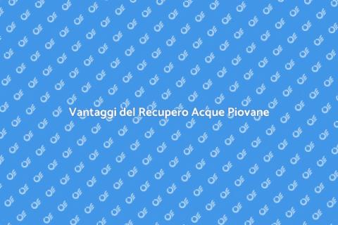 Recupero Acque Piovane Sostenibile