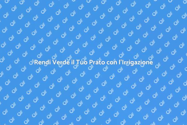 Rivoluziona il Tuo Giardino con l'Irrigazione