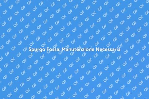Manutenzione Ordinaria Spurgo Fossa