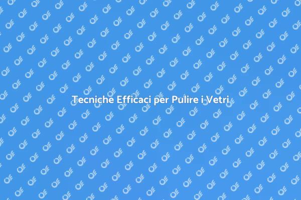 Guida alla Pulizia dei Vetri delle Finestre