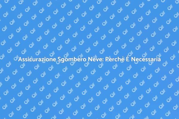 Sgombero Neve e Assicurazione: Cosa Sapere