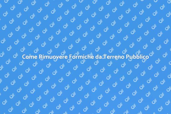 Rimuovere Formiche da Terreno Pubblico