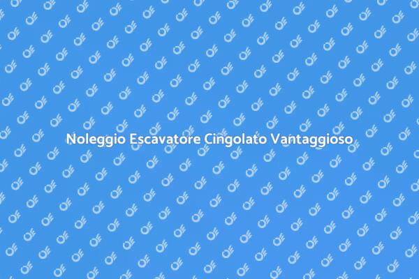 Affitta il Tuo Escavatore Cingolato Oggi!