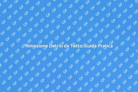 Pulizia Tetto: Rimuovere Detriti Essenziale