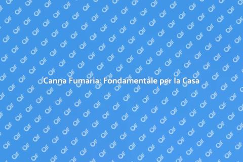 Canna Fumaria: Sicurezza Domestica Essenziale