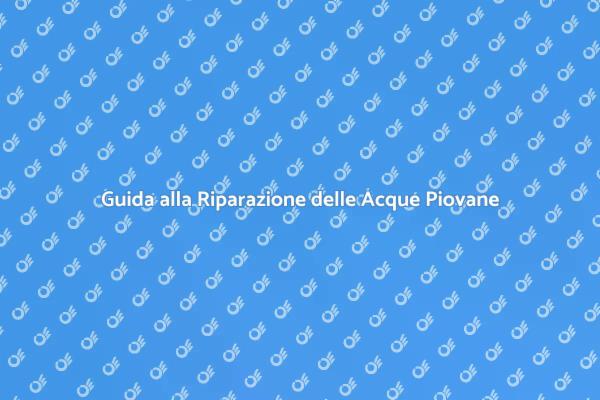 Come Riparare Scarico Acque Piovane