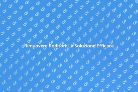 Controllo e Rimozione Roditori
