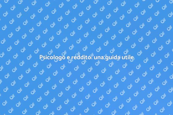 Salute mentale e reddito: informazioni chiave