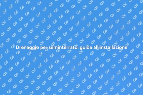 Proteggi il tuo seminterrato con il drenaggio