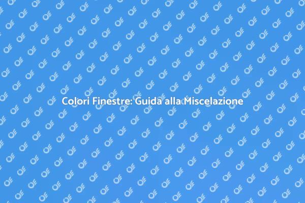 L'Arte della Miscelazione dei Colori