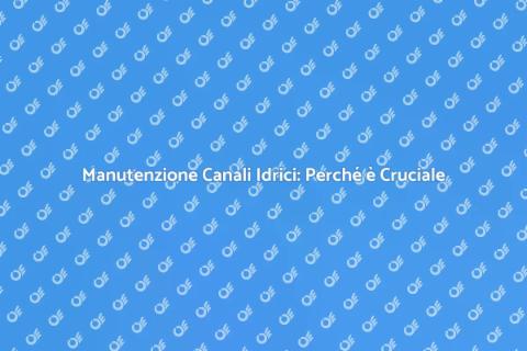 Manutenzione Canali Idrici Importanza