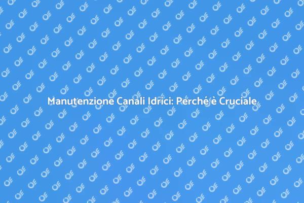 La Manutenzione dei Canali Idrici Essenziale