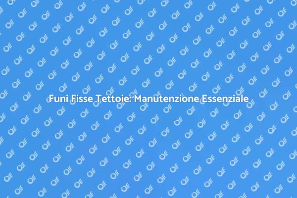 Funi Fisse: Importanza della Manutenzione