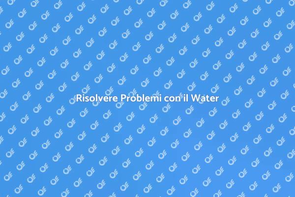 Aggiustare il Water: Soluzioni Efficaci