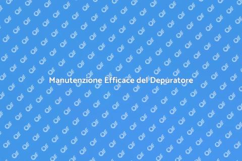 Manutenzione Depuratore d'Acqua