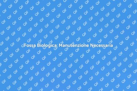 Manutenzione Fossa Biologica Essenziale