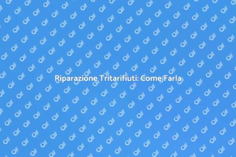 Riparazione Tritarifiuti: Guida Essenziale