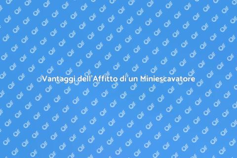 Affitta un Miniescavatore per Progetti
