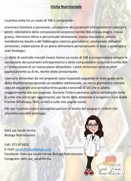 Dott.ssa Sarah Ferma-Biologa Nutrizionista - Foto 2