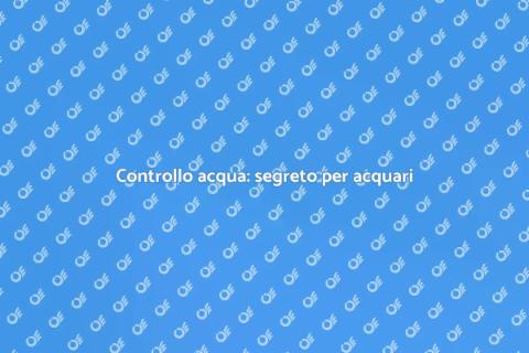 Monitorare i parametri dell'acqua