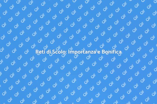 Bonifica Reti di Scolo: Fondamentale!