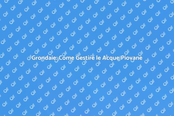 Grondaie: Essenziali per la Raccolta Acque