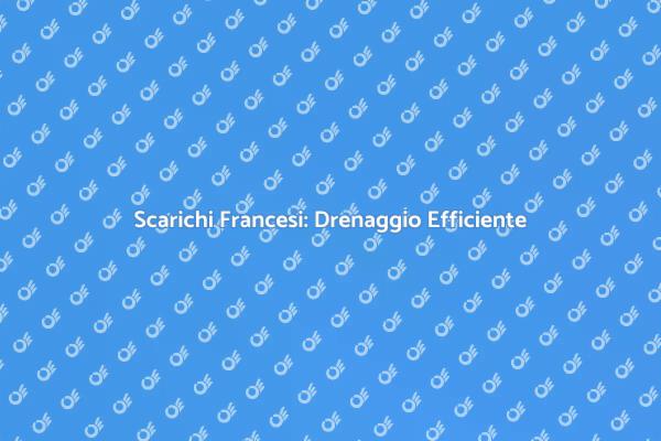 Scarichi Francesi: Soluzione Drenaggio