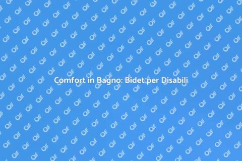 Bidet per Disabili: Comfort Aggiunto