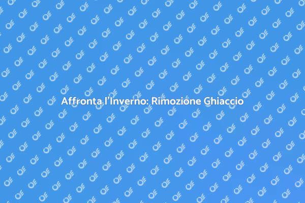 Sicurezza in Inverno: Rimozione Ghiaccio